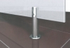 Pied inox poli brillant sol/verre pour fixation de paroi de verre 8 à 12mm